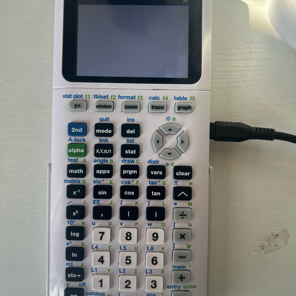 Texas Instruments White Graphing Calculator